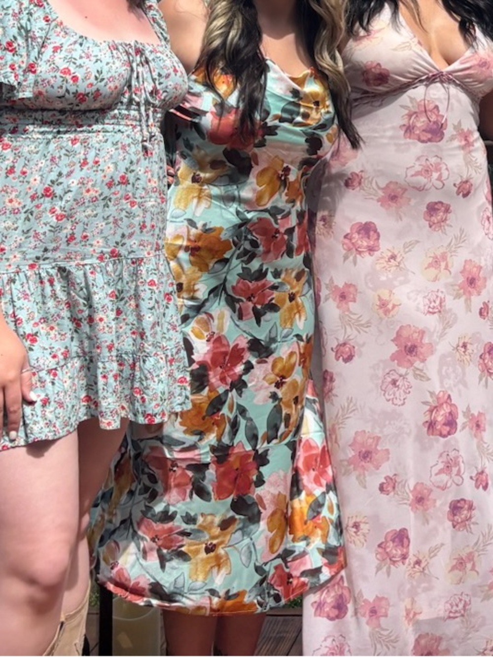 Floral Mint Satin Slip Maxi Dress